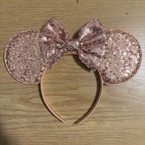 Disney Rose Gold Sequin Minnie Mouse Ears Headband